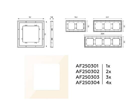 Рамка двухместная Ambrella Volt Qubi AF250302, изображение 4