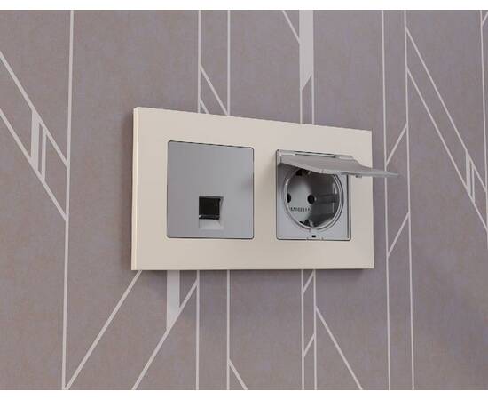 Рамка двухместная Ambrella Volt Qubi AF250332, изображение 2