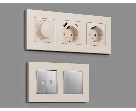 Рамка двухместная Ambrella Volt Qubi AF250332, изображение 3