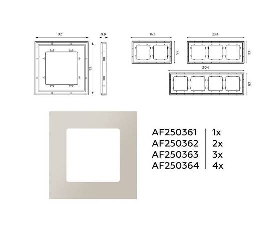 Рамка двухместная Ambrella Volt Qubi AF250362, изображение 4