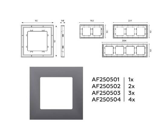 Рамка трехместная Ambrella Volt Qubi AF250503, изображение 4