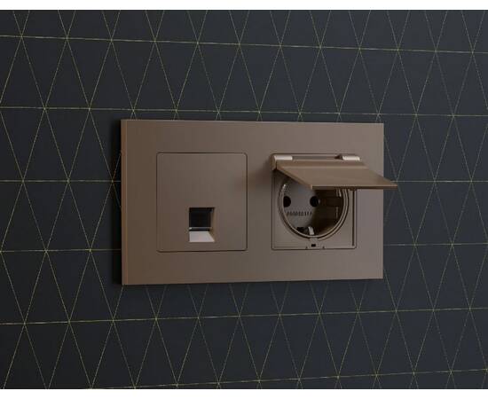 Рамка двухместная Ambrella Volt Qubi AF250632, изображение 2