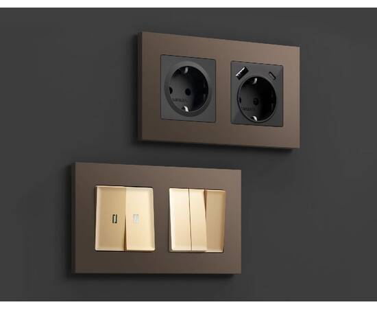 Рамка двухместная Ambrella Volt Qubi AF250632, изображение 5