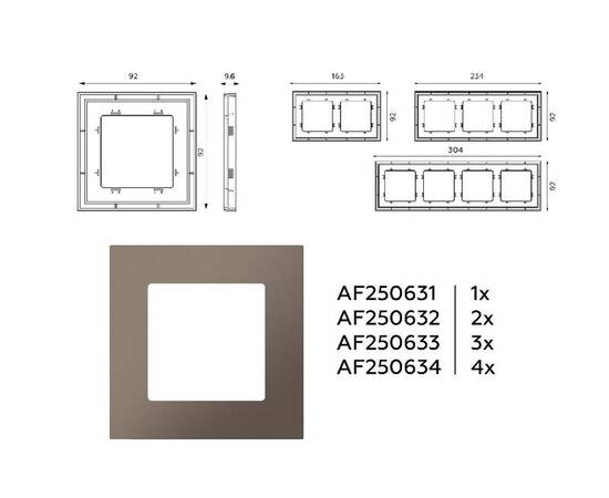 Рамка трехместная Ambrella Volt Qubi AF250633, изображение 4