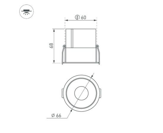 Встраиваемый светильник Arlight MS-ATLAS-BUILT-R66-15W Warm3000 037185(1), изображение 4