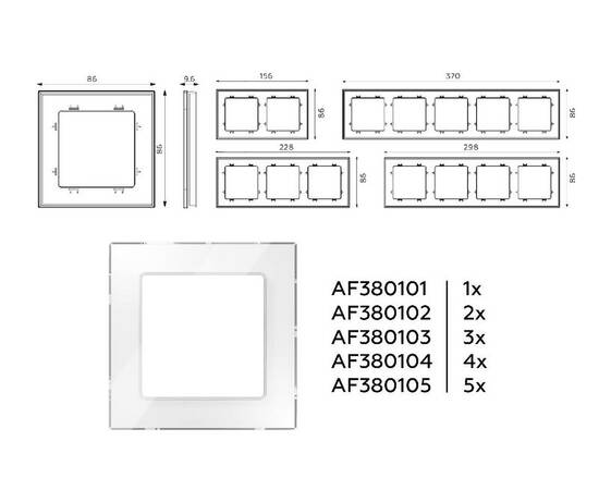 Рамка двухместная Ambrella Volt Platos AF330102, изображение 4