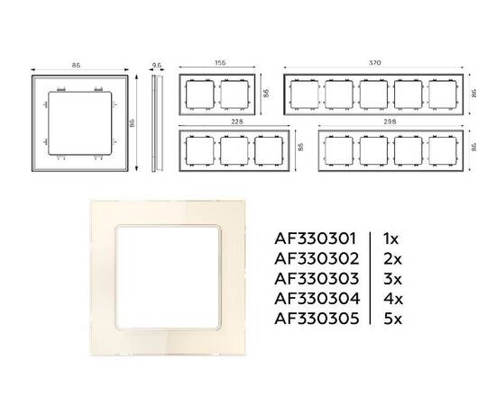 Рамка пятиместная Ambrella Volt Platos AF330305, изображение 4