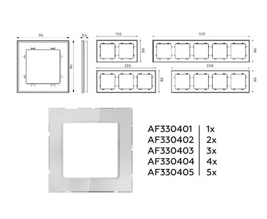 Рамка трехместная Ambrella Volt Platos AF330403, изображение 4