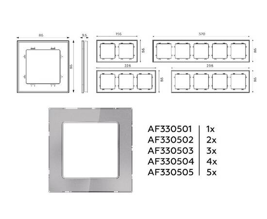 Рамка двухместная Ambrella Volt Platos AF330502, изображение 4
