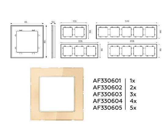 Рамка одноместная Ambrella Volt Platos AF330601, изображение 4