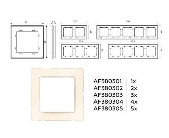 Рамка двухместная Ambrella Volt Platos AF380302, изображение 3