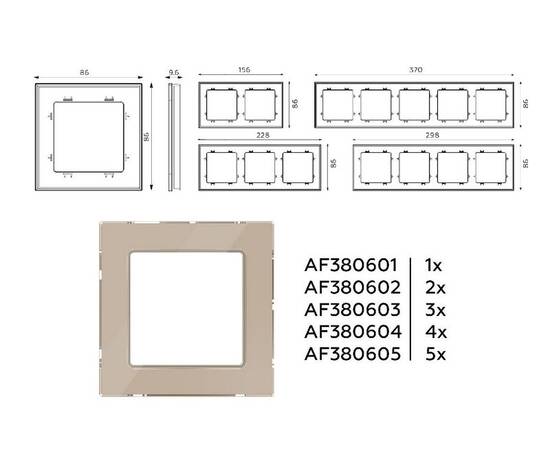 Рамка четырехместная Ambrella Volt Platos AF380604, изображение 4