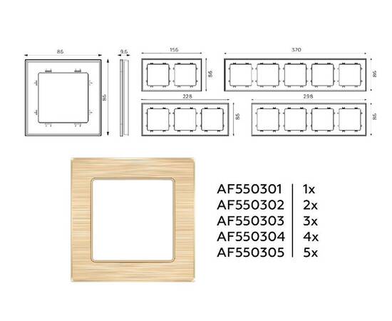 Рамка двухместная Ambrella Volt Platos AF550302, изображение 4