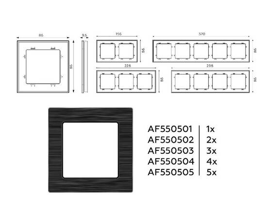 Рамка трехместная Ambrella Volt Platos AF550503, изображение 4
