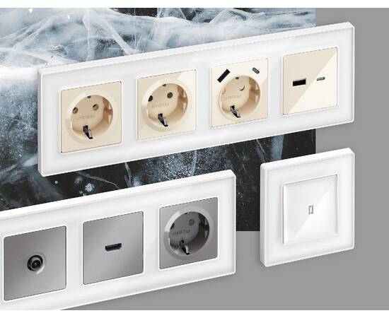 Рамка двухместная Ambrella Volt Arctic AF580102, изображение 3