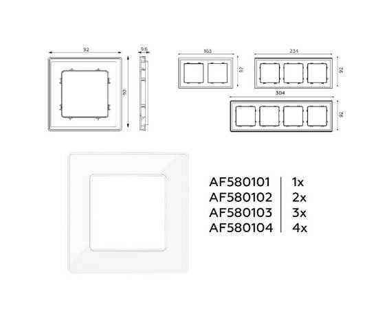 Рамка четырехместная Ambrella Volt Arctic AF580104, изображение 4