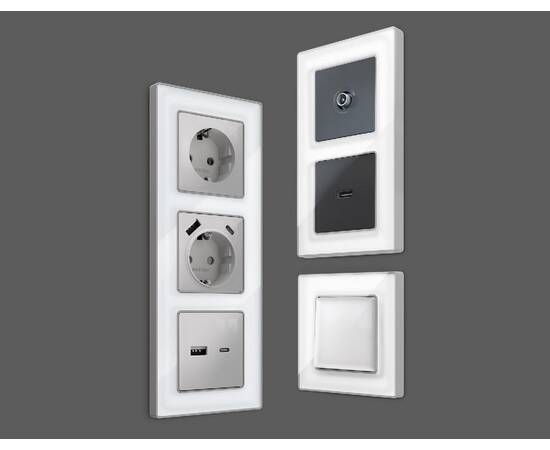 Рамка одноместная Ambrella Volt Arctic AF580131, изображение 3