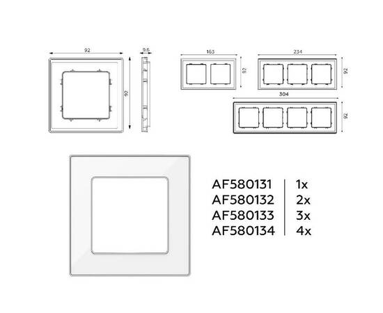 Рамка одноместная Ambrella Volt Arctic AF580131, изображение 4