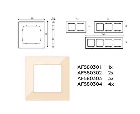 Рамка трехместная Ambrella Volt Arctic AF580303, изображение 4