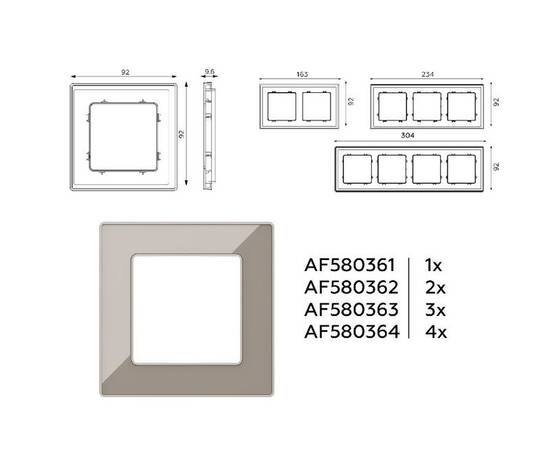 Рамка одноместная Ambrella Volt Arctic AF580361, изображение 4