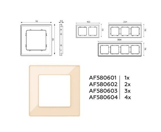 Рамка одноместная Ambrella Volt Arctic AF580601, изображение 4