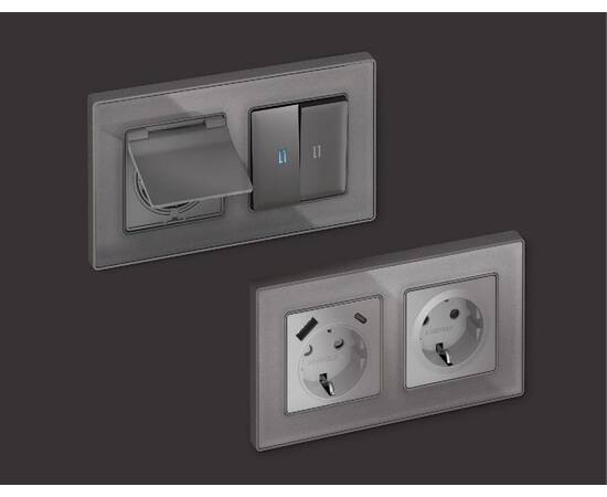 Рамка двухместная Ambrella Volt Arctic AF580652, изображение 3