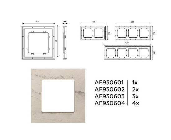 Рамка двухместная Ambrella Volt Grand AF930602, изображение 4
