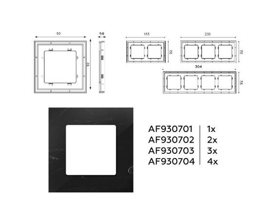 Рамка одноместная Ambrella Volt Grand AF930701, изображение 4