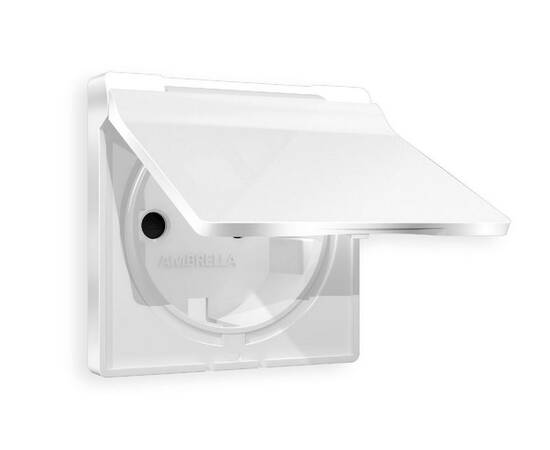 Лицевая панель для розетки с/з со шторками и крышкой Ambrella Volt Alfa AP1080