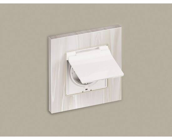 Лицевая панель для розетки с/з со шторками и крышкой Ambrella Volt Alfa AP1080, изображение 2