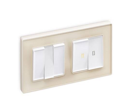 Лицевая панель для выключателя двухклавишного с подсветкой Ambrella Volt Alfa AP1240, изображение 2