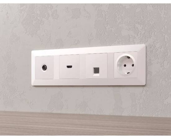 Лицевая панель для розетки с/з со шторками Ambrella Volt Alfa AP2070, изображение 2