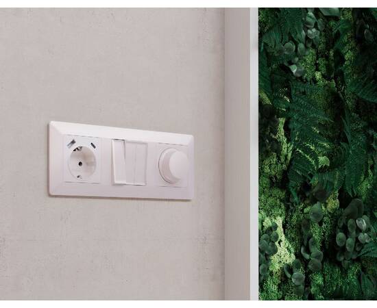 Лицевая панель для розетки с/з со шторками 2USB A+C Ambrella Volt Alfa AP2100, изображение 3