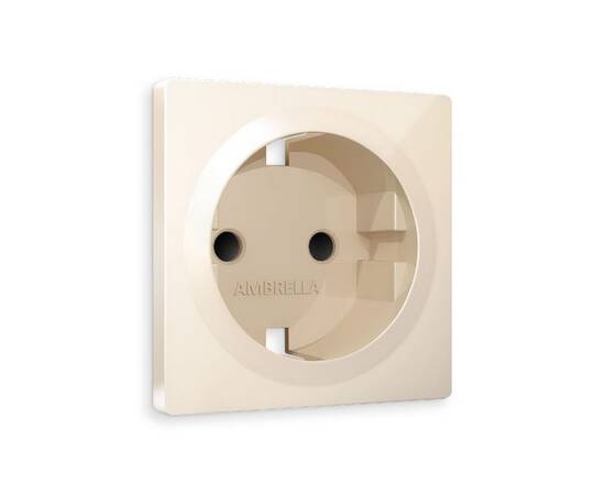 Лицевая панель для розетки с/з и шторками Ambrella Volt Alfa AP3070