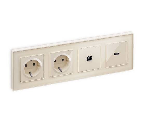 Лицевая панель для розетки с/з и шторками Ambrella Volt Alfa AP3070, изображение 2