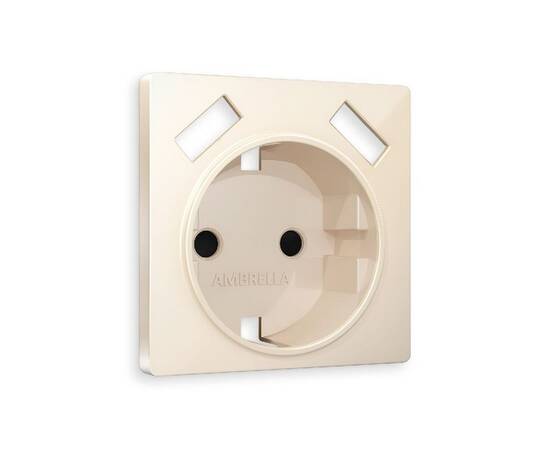 Лицевая панель для розетки с/з со шторками 2USB A+A Ambrella Volt Alfa AP3090