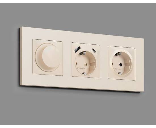 Лицевая панель для розетки с/з со шторками Ambrella Volt Alfa AP3270, изображение 2