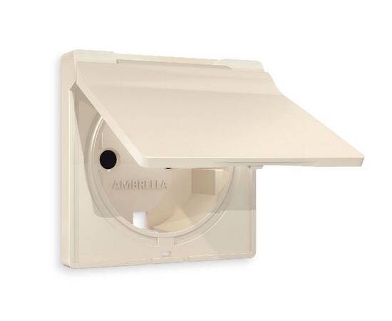 Лицевая панель для розетки с/з со шторками и крышкой Ambrella Volt Alfa AP3280