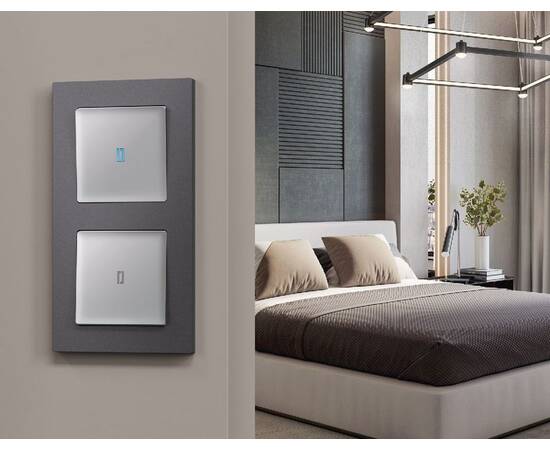 Лицевая панель для выключателя одноклавишного с подсветкой Ambrella Volt Alfa AP4020, изображение 2