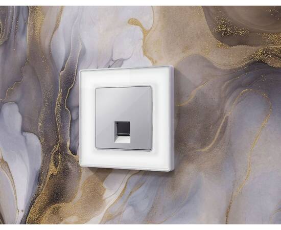 Лицевая панель для компьютерной/телефонной розетки RJ-45/RJ-11 Ambrella Volt Alfa AP4120, изображение 2