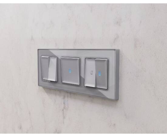 Лицевая панель для выключателя двухклавишного с подсветкой Ambrella Volt Alfa AP5040, изображение 2