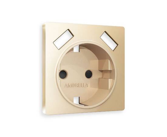 Лицевая панель для розетки с/з со шторками 2USB A+A Ambrella Volt Alfa AP6090
