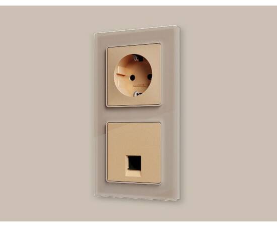 Лицевая панель для компьютерной/телефонной розетки RJ-45/RJ-11 Ambrella Volt Alfa AP6120, изображение 2