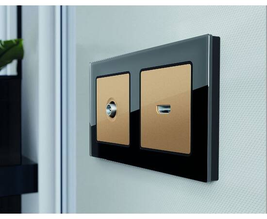 Лицевая панель для HDMI розетки Ambrella Volt Alfa AP6140, изображение 2