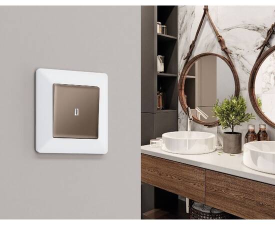 Лицевая панель для выключателя одноклавишного с подсветкой Ambrella Volt Alfa AP6320, изображение 2