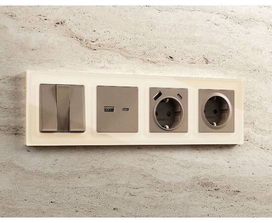 Лицевая панель для розетки с/з Ambrella Volt Alfa AP6360, изображение 2