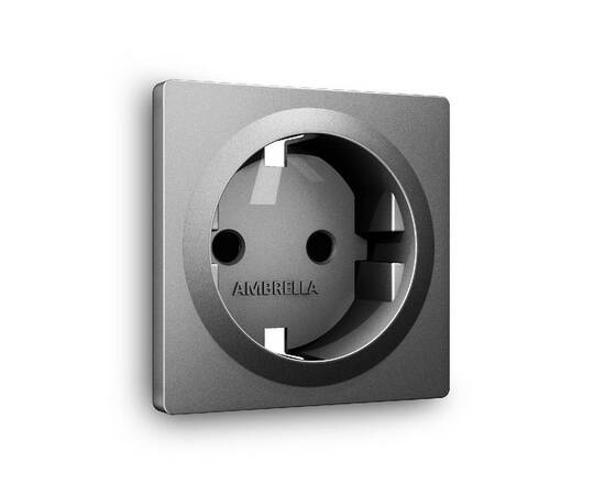 Лицевая панель для розетки с/з со шторками Ambrella Volt Alfa AP6570
