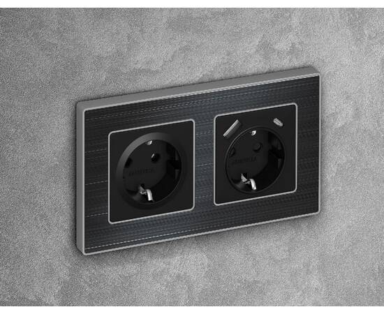 Лицевая панель для розетки с/з Ambrella Volt Alfa AP8060, изображение 2