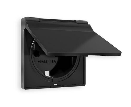 Лицевая панель для розетки с/з со шторками и крышкой Ambrella Volt Alfa AP8080