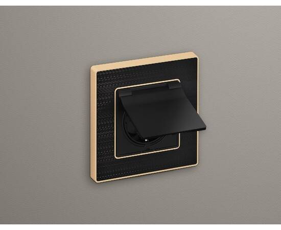 Лицевая панель для розетки с/з со шторками и крышкой Ambrella Volt Alfa AP8080, изображение 2